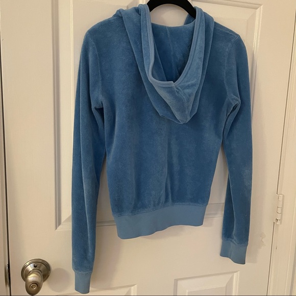 Juicy Couture blue terry cloth zip up hoodie with silver “J” - Picture 16 of 16